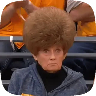 👀 Big Hair Lady Sporting event fan meme telegram sticker