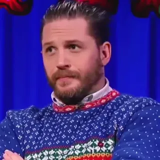😐 Tom Hardy acteur, homme, pull, portrait, célébrité telegram sticker