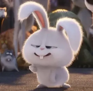 🤪 Snowball The Secret Life of Pets bunny, rabbit, cute, white, animal, cartoon, secret life of pets telegram sticker