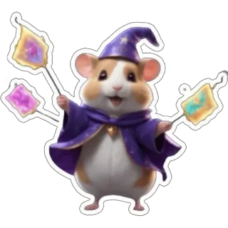 🧙‍♂️ hamster, wizard, magic, cute, animal, pet, fantasy telegram sticker