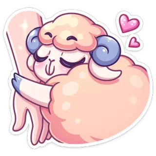 ❤️ овца, милый, животное, любовь, сердце whatsapp sticker