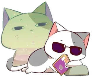 😂 猫, 酷, 太阳镜, 动物 whatsapp sticker