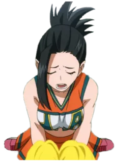 😔 Momo Yaoyorozu My Hero Academia 动漫, 女孩, 伤心, 英雄, 学生 telegram sticker