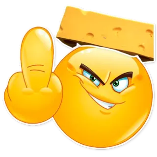 👆 Emoji, Doigt d'honneur, Fromage, Offensant, Geste, Colère telegram sticker