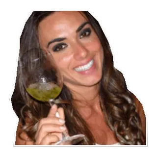🍸 mujer, vino, copa, bebiendo, morena, retrato telegram sticker