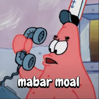 😀 Patrick Star Spongebob Squarepants mabar moal patrick, spongebob, cartoon, telefoon, roze whatsapp sticker
