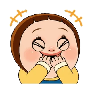 😂 Dibujo animado, Chica, Lindo, Feliz, Emoji, Sticker telegram sticker