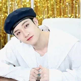 💫 personne, homme, béret, portrait, kpop telegram sticker
