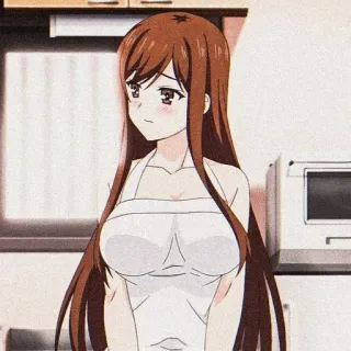 🌟 animé, femme, tablier, cuisine, domestique telegram sticker