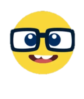 🤓 อีโมจิ, แว่นตา, เด็กเนิร์ด, ฉลาด, มีความสุข, ใบหน้า telegram sticker