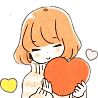 🌨 Kartun, Gadis, Hati, Cinta, Lucu, Kawaii telegram sticker