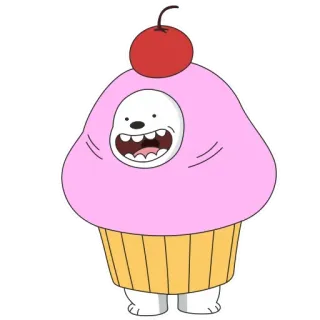🧁 Desenho animado, Cupcake, Sobremesa, Fofo, Doce, Urso, We Bare Bears telegram sticker