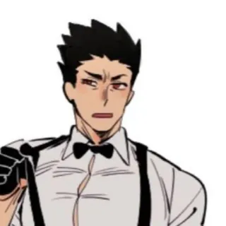 😑 Anime, Personagem, Suspensórios, Gravata borboleta telegram sticker