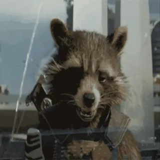 😆 Rocket Guardians of the Galaxy raccoon, marvel, rocket, guardians of the galaxy, character telegram sticker