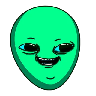 😂 alien, green, face, cartoon, funny, meme whatsapp sticker
