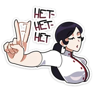 🙅‍♀️ HET HET HET anime, cartoon, woman, gesture, russian telegram sticker