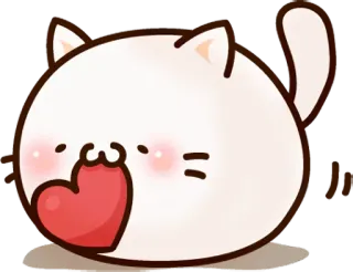 ❤️ Hi!! kucing, imut, hati, cinta, kawaii, binatang, salam telegram sticker