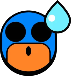 😅 Emoji, Espressione, Sudore, Preoccupato, Blu, Arancione, Sticker whatsapp sticker