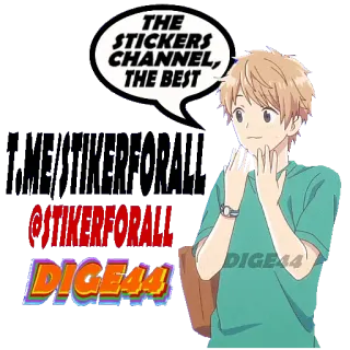 🗣 THE STICKERS CHANNEL, THE BEST anime, adesivo, ragazzo, cartone animato, carino telegram sticker