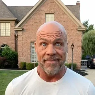 😐 Kurt Angle WWE Kurt Angle, meme, stare, wrestler, funny, reaction telegram sticker