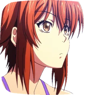 😒 Anime, Cartone animato, Donna, Ragazza, Personaggio, Capelli rossi, Illustrazione telegram sticker