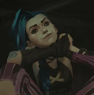 ✖ Jinx Arcane Jinx, Arcane, League of Legends, animato, personaggio telegram sticker