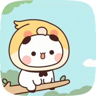 🌝 panda, fofo, animal, desenho animado, kawaii telegram sticker