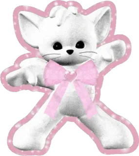🍭 Katze, Kätzchen, süß, Schleife, Tier, rosa, Aufkleber telegram sticker