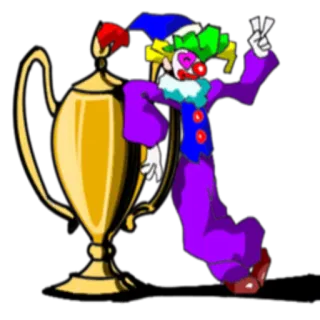 🏆 Palhaço, Troféu, Desenho animado, Festa, Celebração telegram sticker