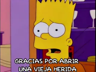 😪 Bart Simpson The Simpsons GRACIAS POR ABRIR UNA VIEJA HERIDA バート・シンプソン, ザ・シンプソンズ, アニメ, 悲しい, 感情的, スペイン語 telegram sticker