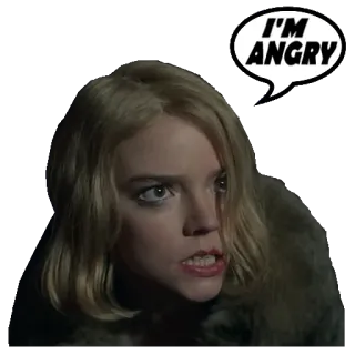 😡 I'M ANGRY zła, wyraz twarzy, twarz, kobieta, zrozpaczona telegram sticker