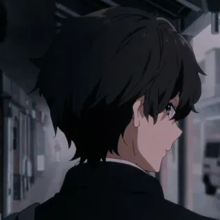 📜 anime, boy, character, dark hair, art, portrait telegram sticker