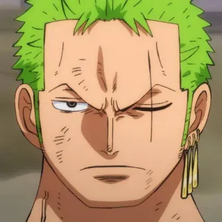 🧩 Zoro One Piece Anime, Roronoa Zoro, Spadaccino, Capelli verdi telegram sticker