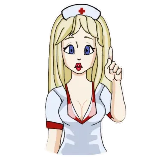 🙄 медсестра, женщина, здравоохранение, медицинский, мультфильм telegram sticker