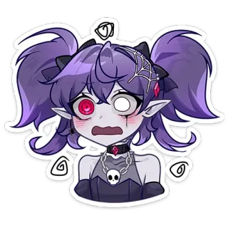 ⭐ 애니메이션, 고스, 무서운, 거미줄, 괴물, 귀여운, 여성, 으스스한 telegram sticker