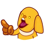 😂 chien, pointant, dessin animé, impoli, geste telegram sticker