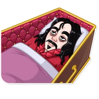 😴 Dracula Vampir, Sarg, Monster, Halloween, Gruselig, Gothic telegram sticker