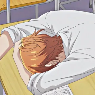 😪 Anime, Student, müde, Schule telegram sticker