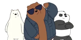 😎 We Bare Bears Cartoon, Bären, Eisbär, Grizz, Panda, Tiere, Lustig telegram sticker