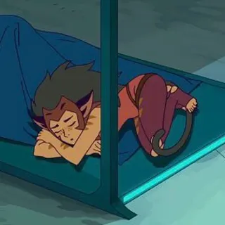 🛌 Catra She-Ra and the Princesses of Power garota gato, desenho animado, sono, gato, cama, She-Ra telegram sticker