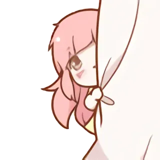🤲 Anime, Cartone animato, Carino, Kawaii, Illustrazione, Chibi, Capelli rosa telegram sticker