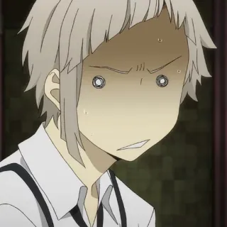🐾 Atsushi Nakajima Bungou Stray Dogs Anime, Bungou Stray Dogs, Atsushi Nakajima, surpris, confus whatsapp sticker