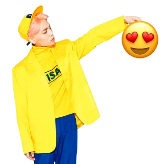 😍 VISA pessoa, amarelo, emoji, olhos de coração, moda, kpop telegram sticker