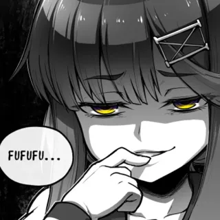 😏 FUFUFU... Anime, Manga, Sonrisa maliciosa, Malvado/a, Mujer telegram sticker
