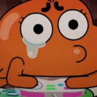 😢 Darwin Watterson The Amazing World of Gumball Cartoon, Fisch, Animiert, Orange, Weinend whatsapp sticker