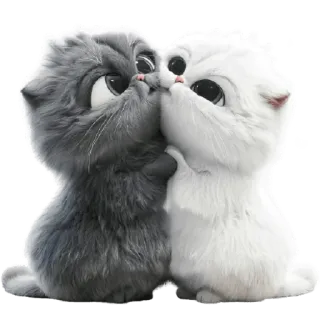 😍 кот, поцелуй, милый, котенок, любовь, животные telegram sticker