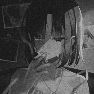 ⛓ anime, chica, llorando, cigarrillo, fumando, triste telegram sticker
