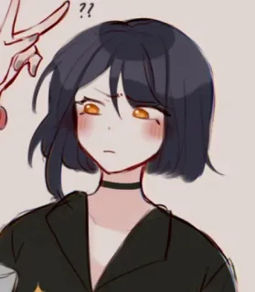 🌟 ?? Dziewczyna anime, Znaki zapytania, Kreskówka, Zdezorientowana, Kobieta telegram sticker