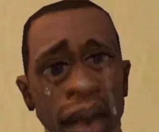 🌟 CJ Grand Theft Auto: San Andreas sad, crying, videogame, san andreas, gta, cj telegram sticker