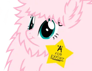 😗 "A" FOR EFFORT kucyk, kreskówka, wysiłek, gwiazda, słodki telegram sticker